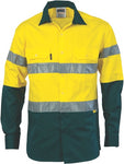 DNC Workwear - Hi Vis Cool Breeze Cotton Shirt with 3M 8910 R/Tape Long Sleeve 3886