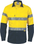 DNC Workwear - Hi Vis Cool Breeze Cotton Shirt with 3M 8910 R/Tape Long Sleeve 3886