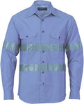 DNC Workwear - Cotton Chambray Shirt with Generic R/Tape Long Sleeve 3889