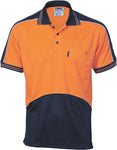 DNC Workwear - Hi Vis Cool Breathe Panel Polo Shirt Short Sleeve 3891