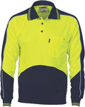 DNC Workwear - Hi Vis Cool Breathe Panel Polo Shirt Long Sleeve 3892