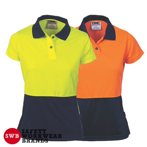 DNC Workwear - Ladies Hi Vis 2 Tone Polo Short Sleeve 3897
