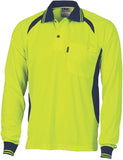 DNC Workwear - Cool Breeze Contrast Mesh Polo Long Sleeve 3902