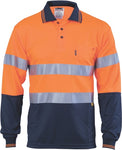 DNC Workwear - Hi Vis D/N Cool Breathe Polo Shirt with 3M 8906 R/Tape Long Sleeve 3913