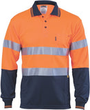 DNC Workwear - Hi Vis D/N Cool Breathe Polo Shirt with 3M 8906 R/Tape Long Sleeve 3913