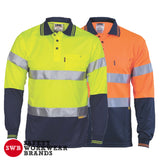 DNC Workwear - Hi Vis D/N Cool Breathe Polo Shirt with 3M 8906 R/Tape Long Sleeve 3913