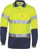 DNC Workwear - Hi Vis D/N Cool Breathe Polo Shirt with 3M 8906 R/Tape Long Sleeve 3913