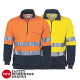 DNC Workwear - Hi Vis Two Tone 1/2 Zip Cotton Fleecy Windcheater with 3M R/Tape 3925