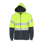 DNC Workwear - Hi Vis Full Zip Polar Fleece Hoodie with CSR R/Tape 3926
