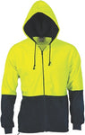 DNC Workwear - Hi Vis 2 Tone Full Zip Polar Fleece Hoodie 3927