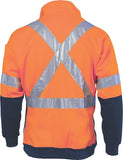 DNC Workwear - Hi Vis Cross Back D/N Two Tone 1/2 Zip Fleecy Sweat Shirt 3929