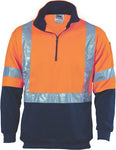 DNC Workwear - Hi Vis Cross Back D/N Two Tone 1/2 Zip Fleecy Sweat Shirt 3929