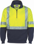 DNC Workwear - Hi Vis Cross Back D/N Two Tone 1/2 Zip Fleecy Sweat Shirt 3929