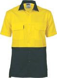 DNC Workwear - Hi Vis 3 Way Cool Breeze Cotton Shirt Short Sleeve 3937