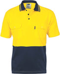 DNC Workwear - Hi Vis Cool Breeze 2 Tone Cotton Jersey Polo Shirt with Twin Chest Pocket S/S 3943