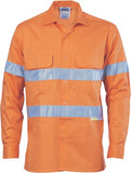 DNC Workwear - Hi Vis 3 Way Cool Breeze Cotton Shirt with 3M R/Tape Long Sleeve 3947