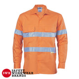 DNC Workwear - Hi Vis 3 Way Cool Breeze Cotton Shirt with 3M R/Tape Long Sleeve 3947