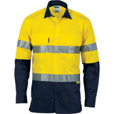 DNC Workwear - Hi Vis 3 Way Cool Breeze Cotton Shirt with 3M R/Tape Gusset Long Sleeve 3748