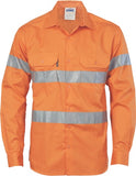 DNC Workwear - Hi Vis Cool Breeze Cotton Shirt with Generic R/Tape Long Sleeve 3967