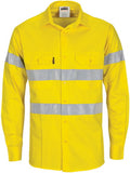 DNC Workwear - Hi Vis Cool Breeze Cotton Shirt with Generic R/Tape Long Sleeve 3967