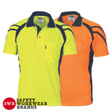 DNC Workwear - Cool Breathe Stripe Panel Polo Shirt Short Sleeve 3979