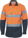 DNC Workwear - Hi Vis D/N 2 Tone Drill Shirt with Generic R/Tape Long Sleeve 3982