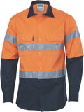 DNC Workwear - Hi Vis D/N 2 Tone Drill Shirt with Generic R/Tape Long Sleeve 3982