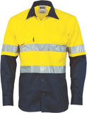 DNC Workwear - Hi Vis Cool Breeze Vertical Vented Cotton Shirt with Generic R/Tape Long Sleeve 3984