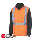 DNC Workwear - HiVis “4 in 1” Zip off Sleeve Reversible Vest, ‘X’ Back with Additional Tape on Tail 3990