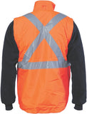 DNC Workwear - HiVis Cross Back D/N “4 in 1” Zip Off Sleeve Reversible Vest 3994