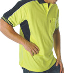 DNC Workwear - Poly/Cotton Contrast Panel Polo Short Sleeve 3895