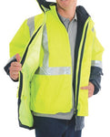 DNC Workwear - 4 in 1 Hi Vis 2 Tone Breathable Jacket with Vest & 3M R/Tape 3864